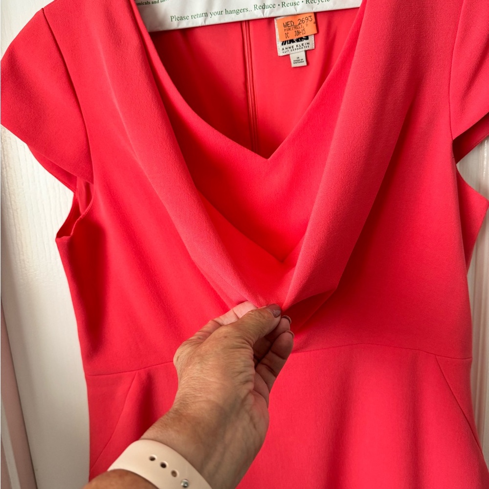 Anne Klein Suit Separates - peach cowl neck sheath dress with jacket